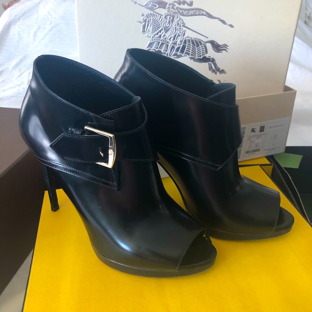 Burberry peep toe ankle boots